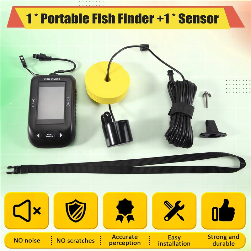 جهاز ABKV المحمول لتحديد مواقع - مراجعة Fishing Depth Finder وسعره