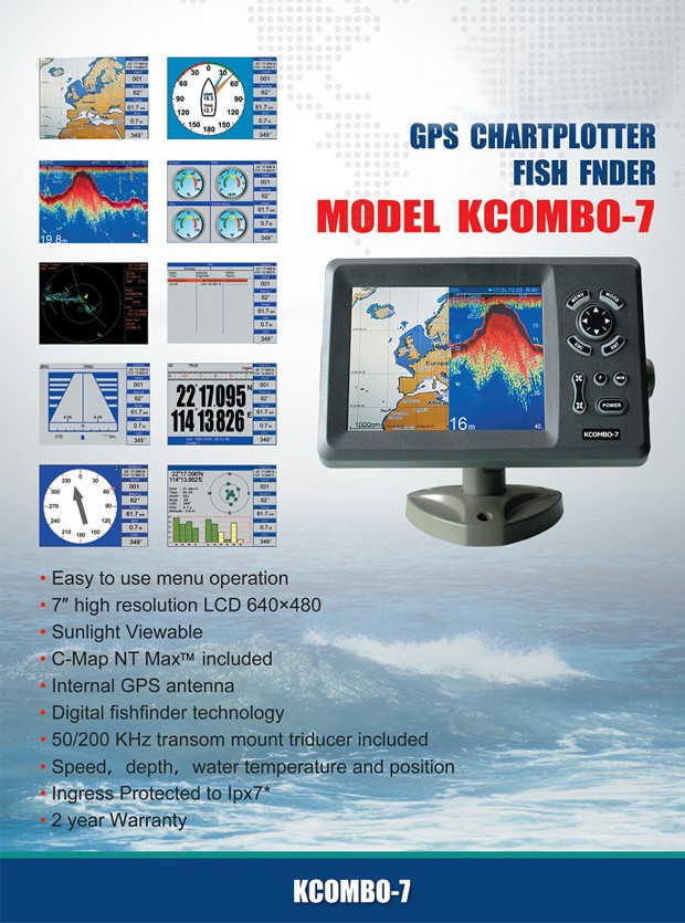 Kcombo-7 7 بوصة ONWA GPS Plott - مراجعة Fishing Gps وسعره